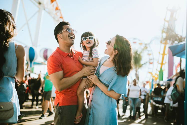 Family at a festival