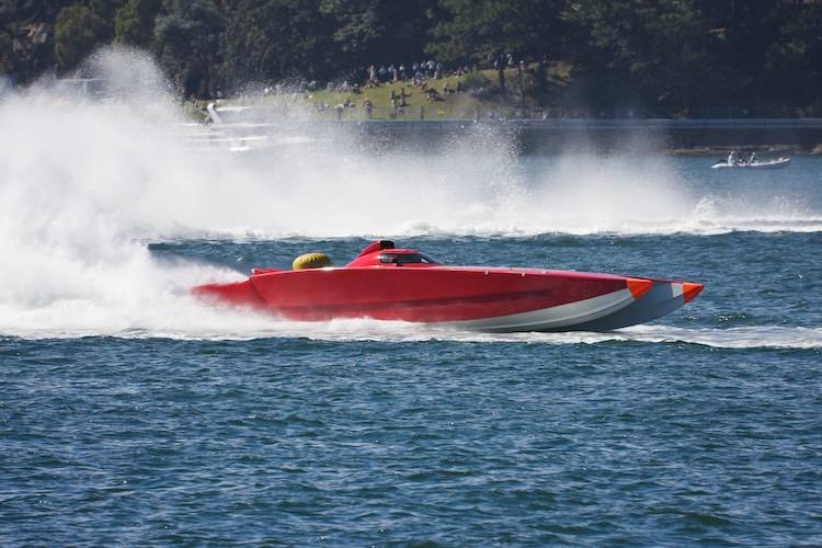 Powerboat racing in an event